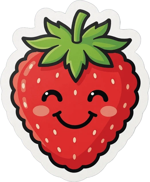 Happy strawberry sticker