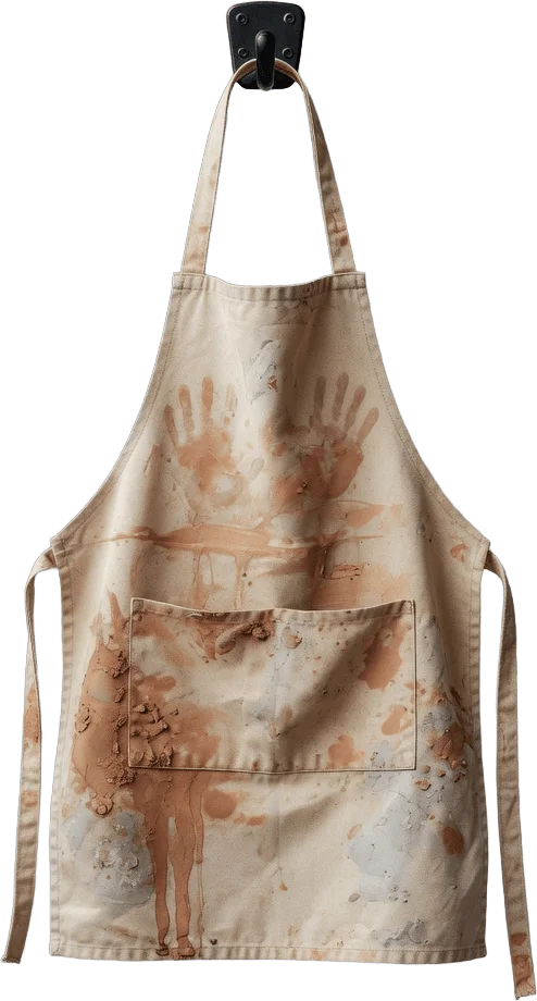 Clay-Stained Canvas Apron