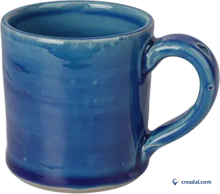 Handmade blue ceramic mug