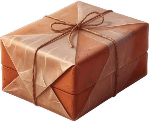 Wrapped terracotta clay