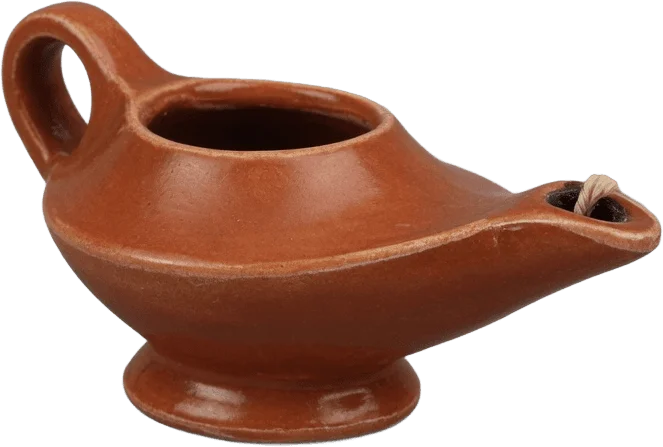 Small clay oil lamp