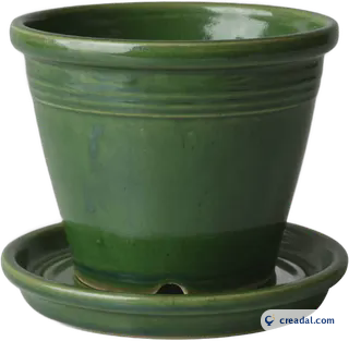 Green Glazed Plant Pot