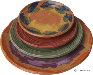 Stacked handmade plates
