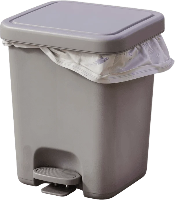 Grey Pedal Trash Bin