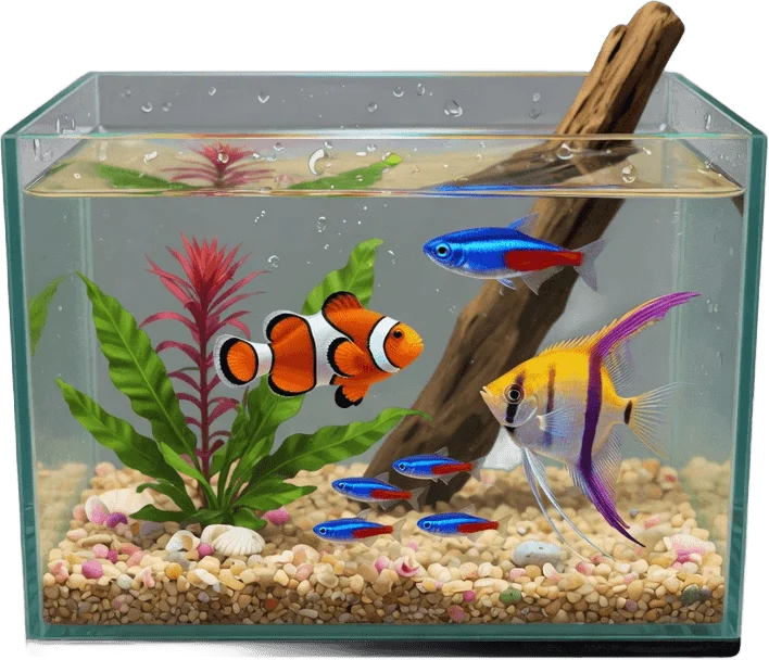 Small tropical aquarium