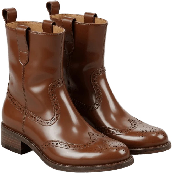 Bottes en cuir marron