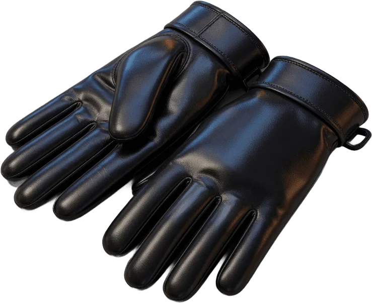 Luvas de couro preto