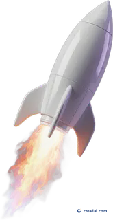 白いロケット打ち上げ