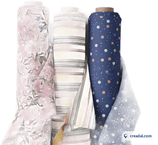 Patterned fabric rolls