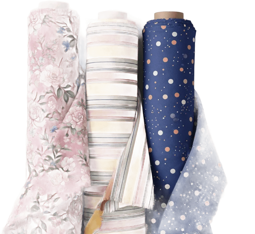 Patterned fabric rolls