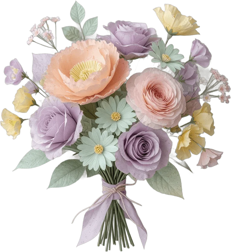 Bouquet de fleurs papier