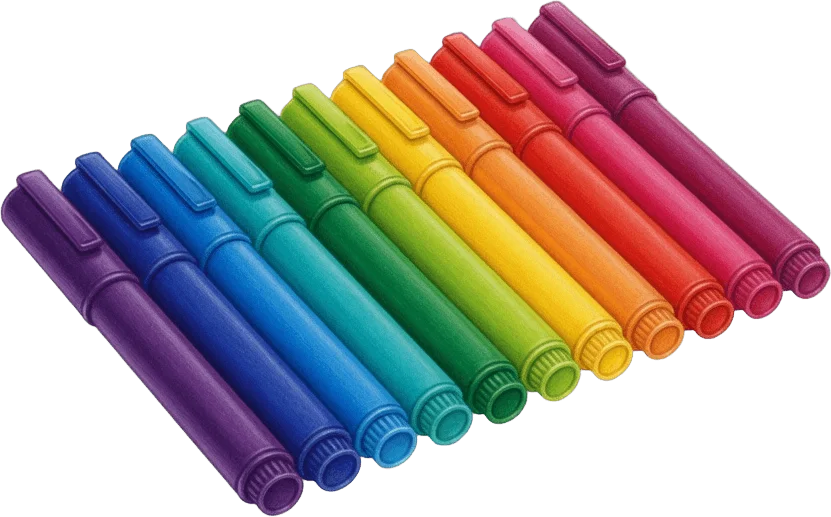 Rainbow Felt Markers