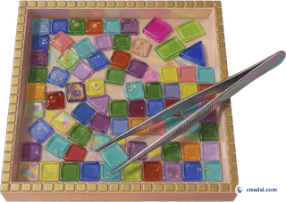 Mosaic Tray and Tweezers