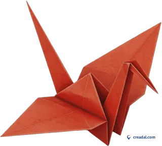 Red origami crane