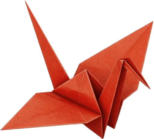 Grue origami rouge