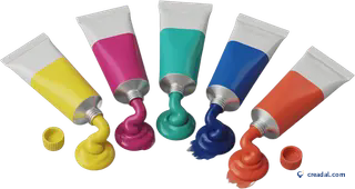 Colorful paint tubes