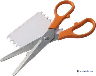 Orange pinking shears