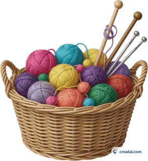 Colorful yarn basket