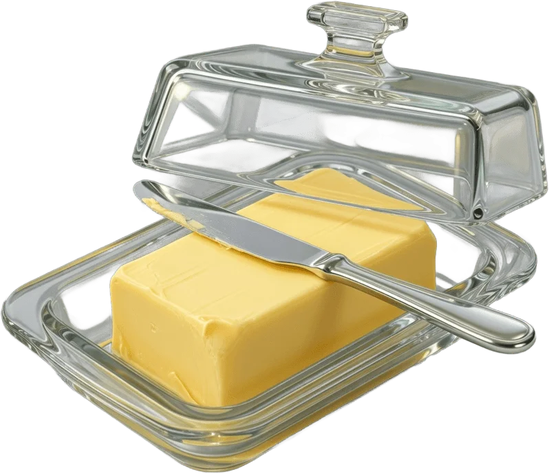 Glass butter dish