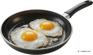 Pan with fried eggs