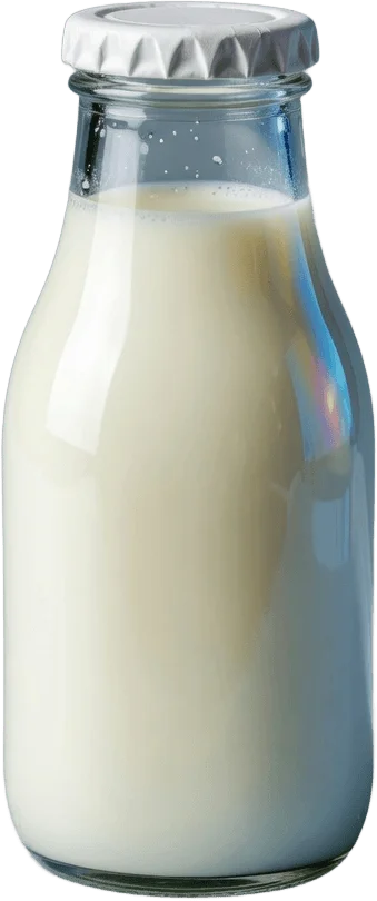 Glass milk bottle