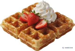 Golden Strawberry Waffle