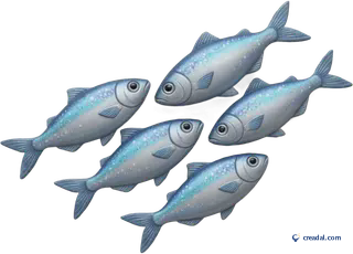 銀青の小さな魚群