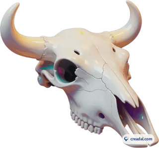 Crâne de vache blanchi