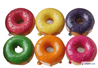 Seis donuts glaceados