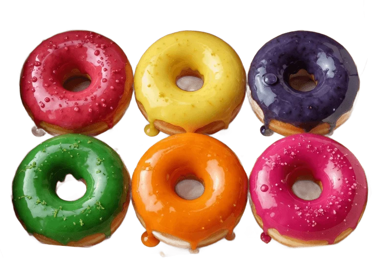 Six glazed donuts
