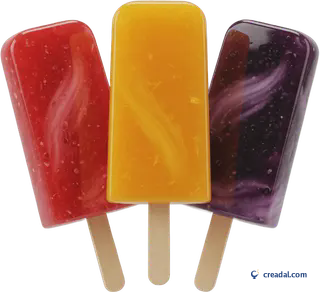 Três picolés de fruta