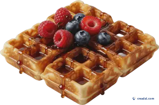 Waffle com frutas