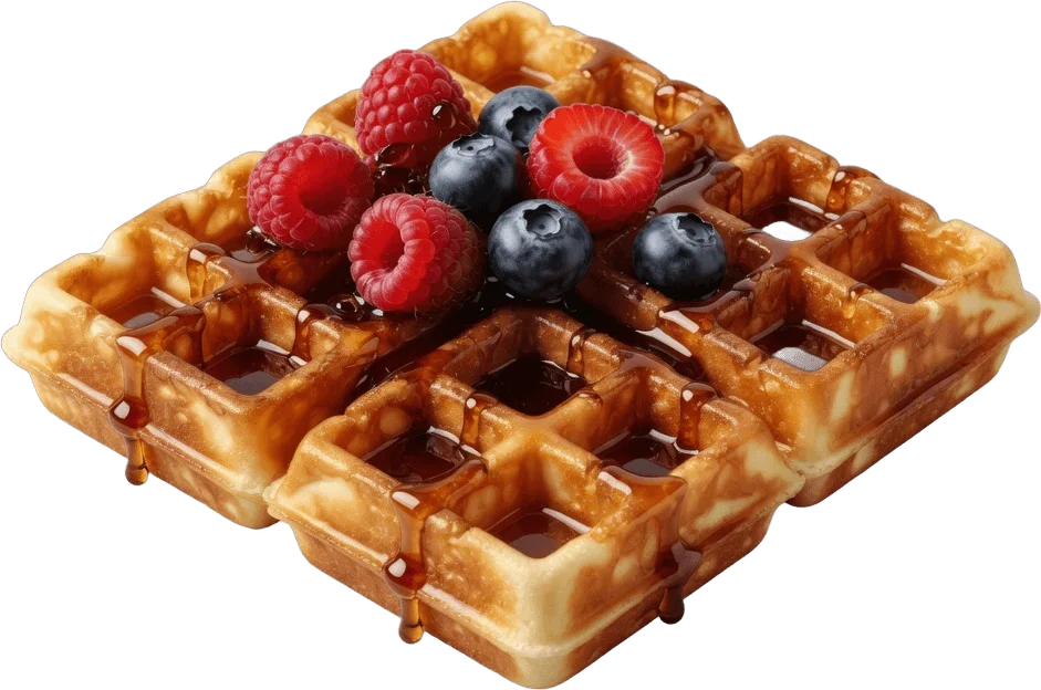 Berry waffle breakfast