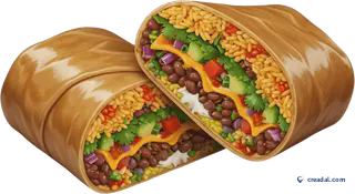 Burrito coupé en deux