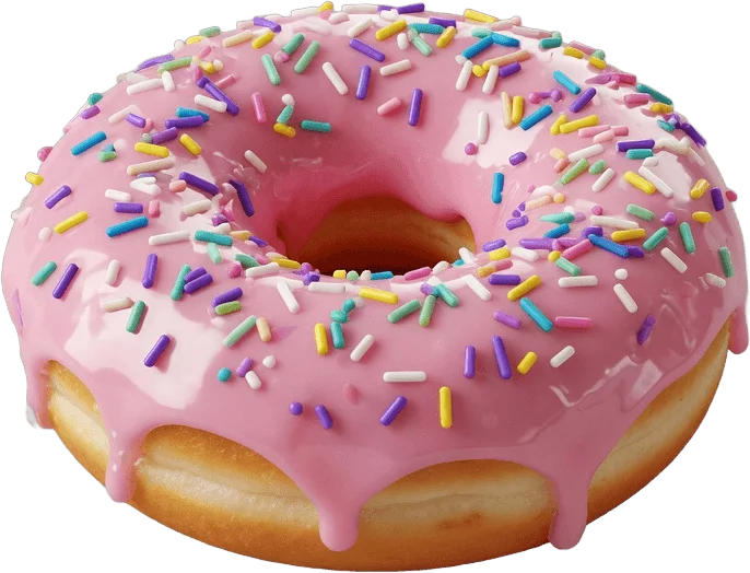 Donut glacé rose