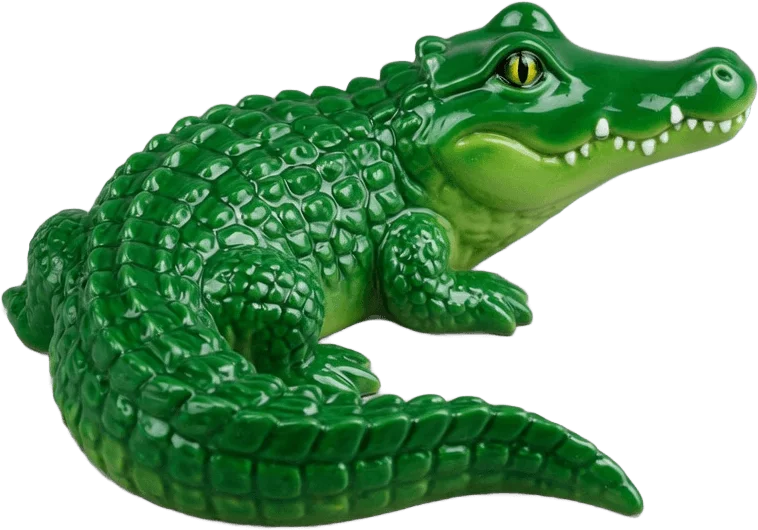 Green Prehistoric Crocodile
