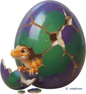 Schlüpfendes Dinosaurier-Ei