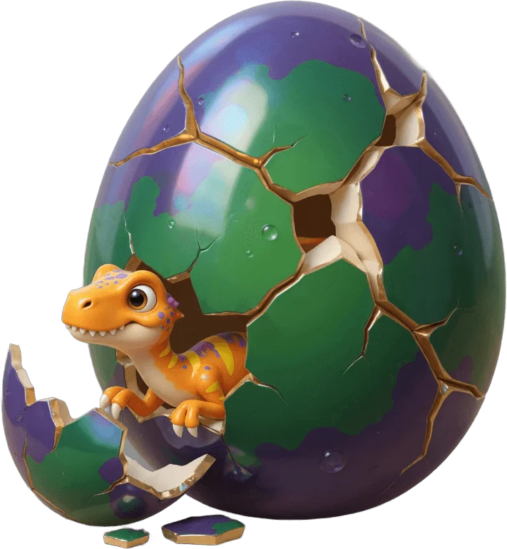 Schlüpfendes Dinosaurier-Ei
