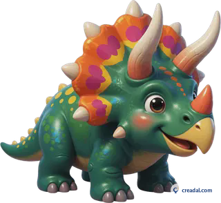 Freundlicher Triceratops mit Hörnern