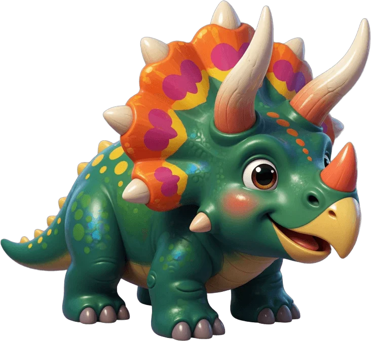 Tricératops Amical à Cornes