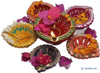 Groupe de Diyas Décorés