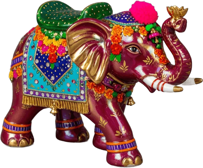 Éléphant festif décoré