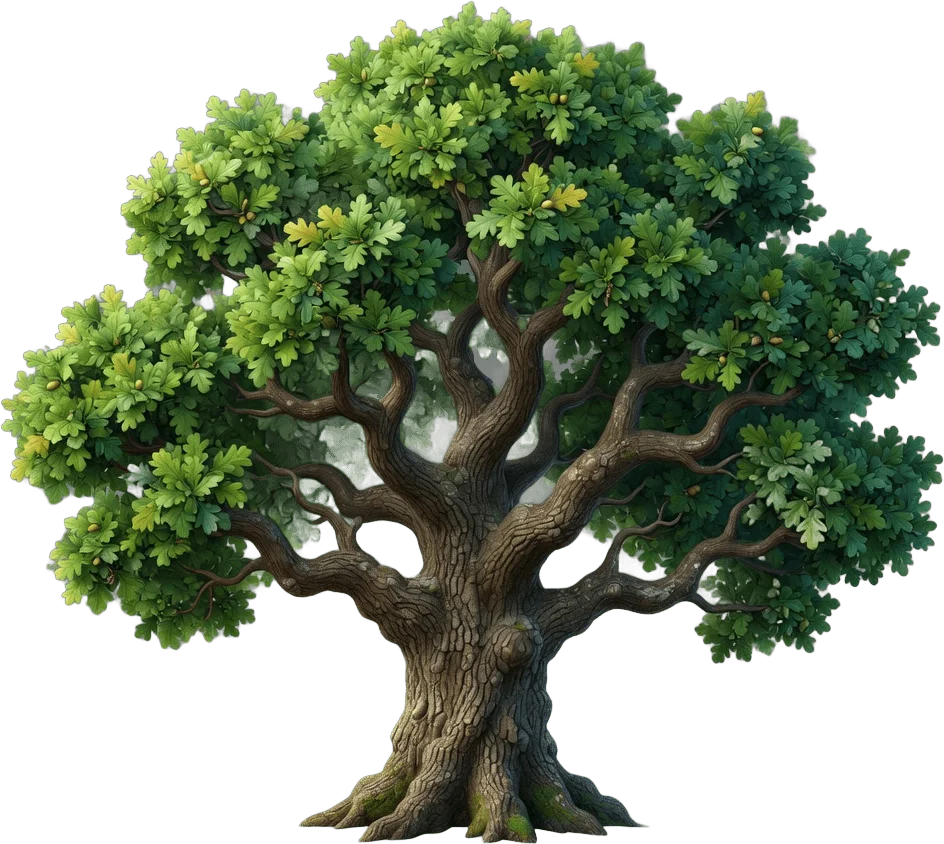 Broad oak tree
