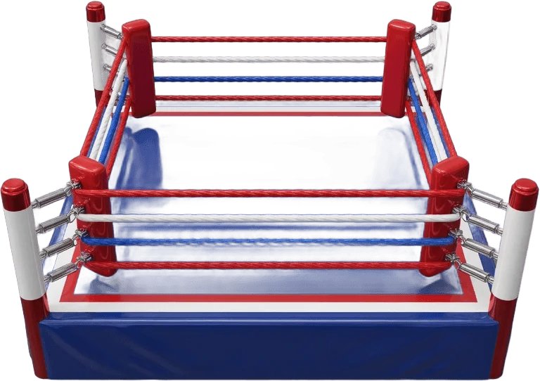 Boxring mit Seilen
