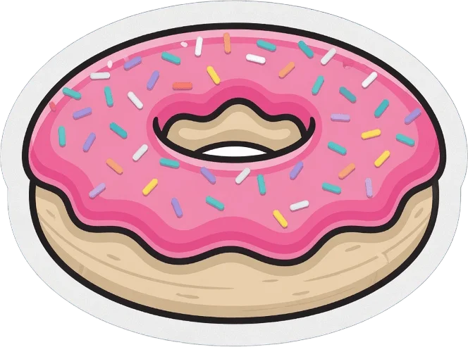 Pembe süslü donut