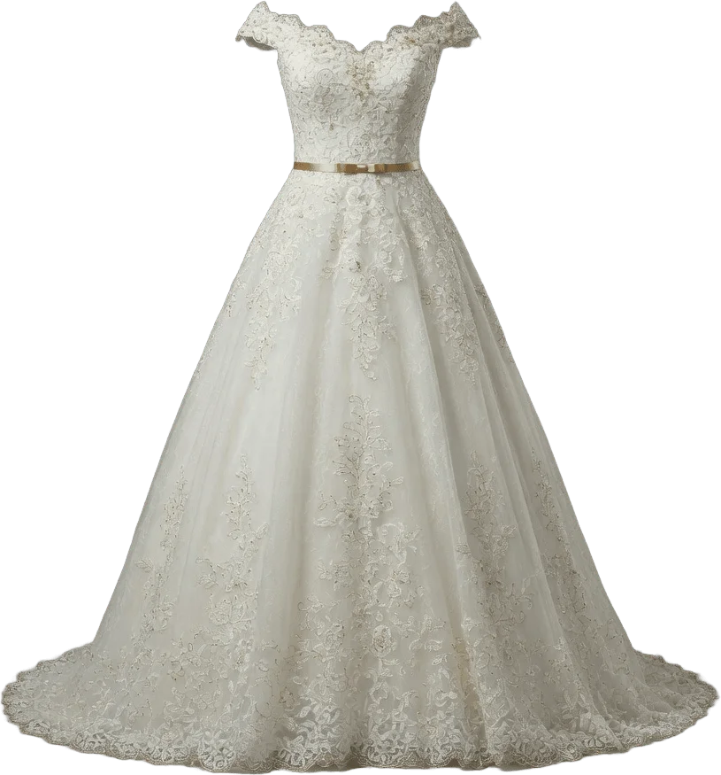 White lace wedding dress