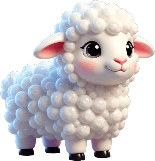 かわいい白い子羊