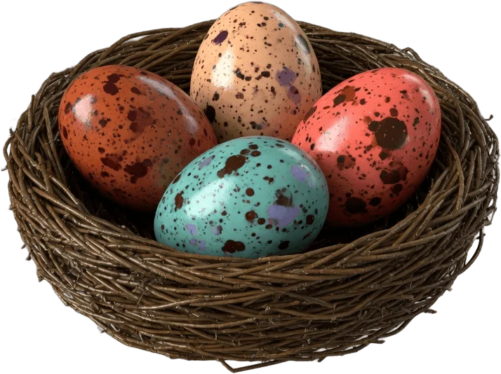 Speckled Eggs Nest
