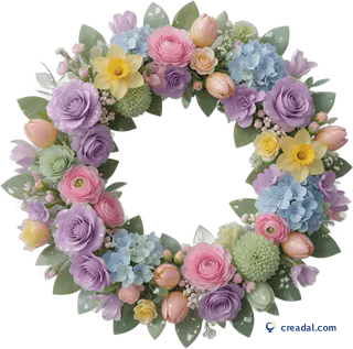 Guirlanda floral pastel