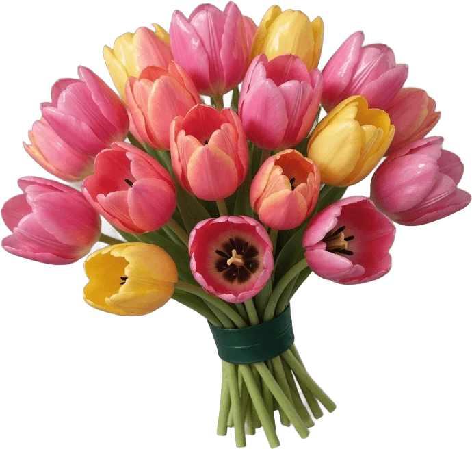 Pink Yellow Tulip Bouquet